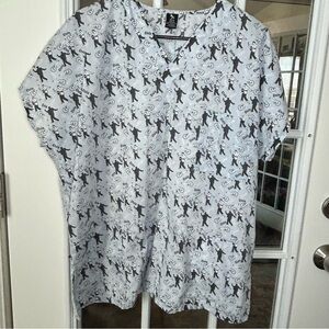 Elvis Presley All-Over Print Scrub Top Unisex Size Large